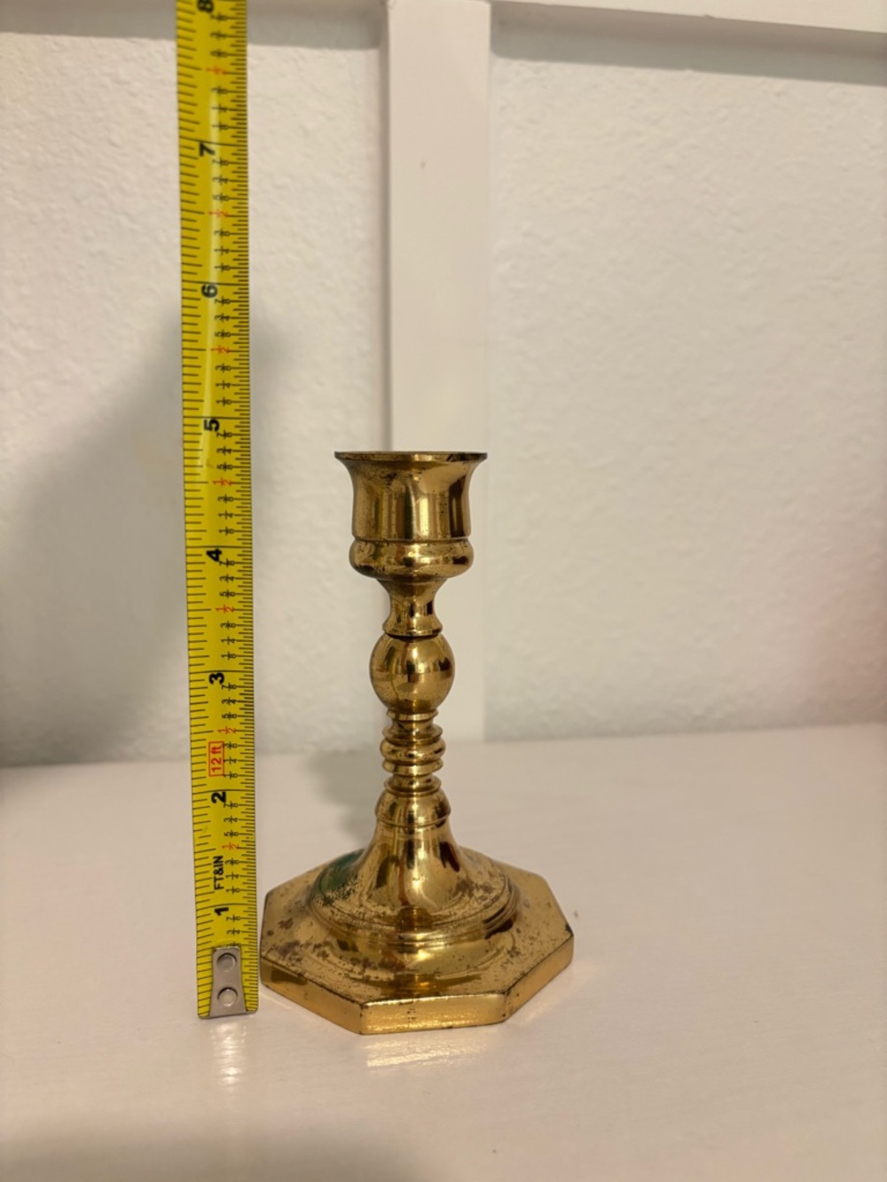 Made In England Brass Candlestick Holder - Gold Accent Home Décor - Picture 2 of 6